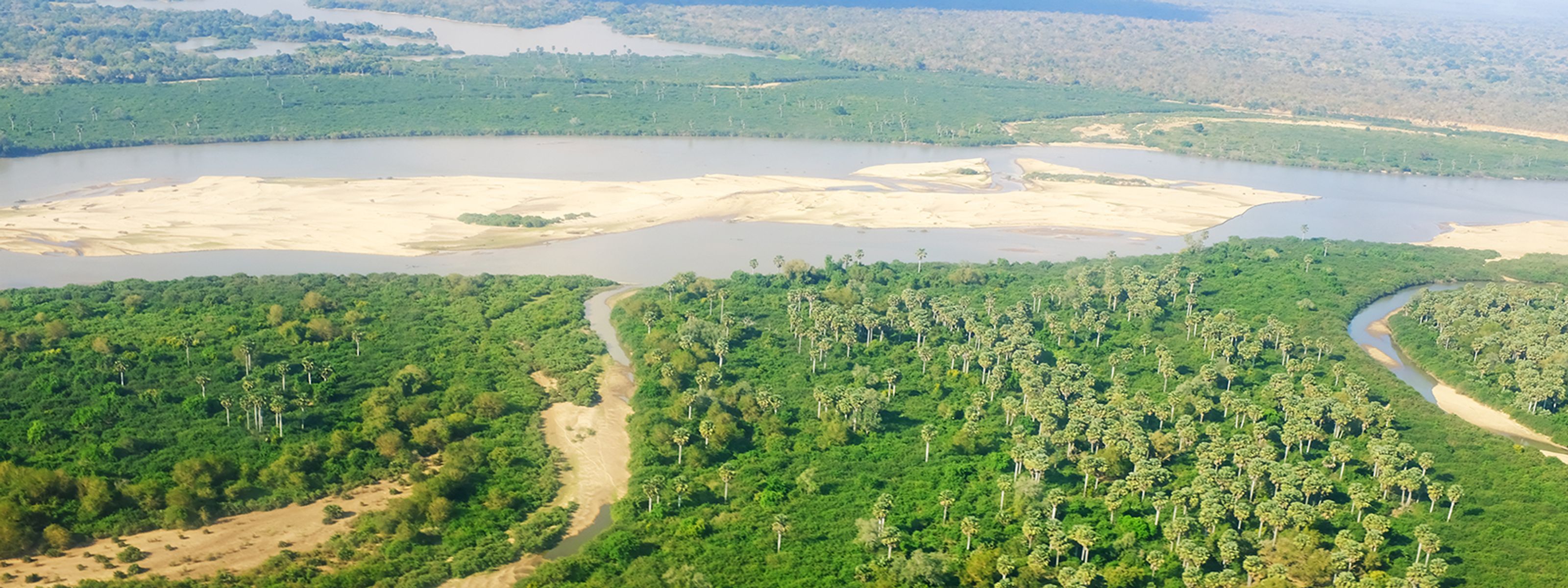 Tansania Rufiji Fluss und der Nyerere Nationalpark aus der Vogelperspektive