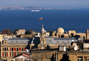 Blick auf Baku und Meer, Aserbaidschan Reise