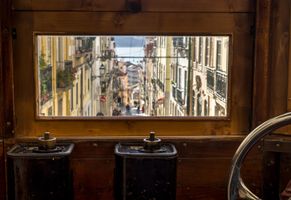 Blick aus der Tram in Lissabon