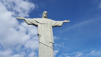 Die berühmte Kolossalstatue Cristo Redentor in Rio de Janeiro