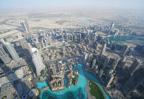 Hochhäuser Dubais aus der Vogelperspektive
