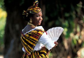 Einheimische Frau in der Karibik