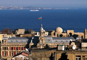 Blick auf Baku und Meer, Aserbaidschan Reise