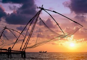 Indien, Fischernetze in Cochin