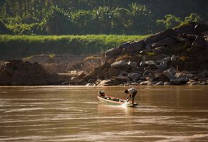 Fischer auf dem Chindwin