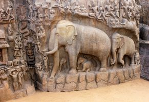 Arjuna Höhle, Mahabalipuram, Tamil Nadu