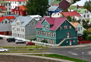 Farbenfrohe Häuser in Reykjavik