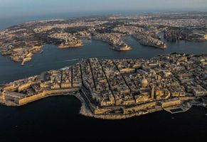Die Hauptstadt Valletta aus der Vogelperspektive