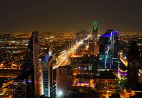 Der Hauptstadt Riad im Abendlicht