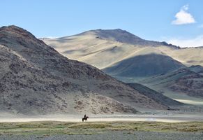 Reiter im Altai-Gebirge, Mongolei Reise