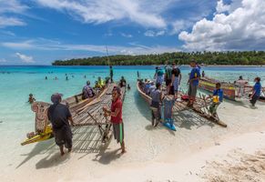 Strandleben in Papua-Neuguinea