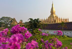 Tempel in Vientiane, Laos Reise
