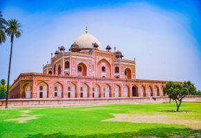 UNESCO-Weltkulturerbe Mausoleum Humayun in Delhi, Indien