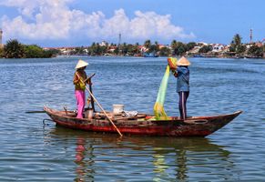 Fischer im Mekong-Delta