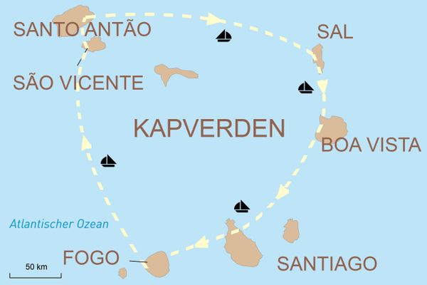 Reisekarte Zauberhafte Inselwelt der Kapverden