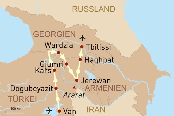 Reisekarte Diesseits und Jenseits des Ararat Osttürkei Armenien und Georgien
