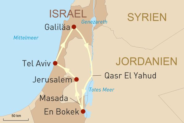 Reisekarte Israel - Geschichte, Kultur und Begegnungen