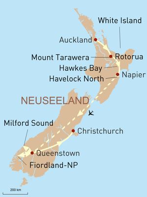 Reiseroute Neuseeland luxurioes