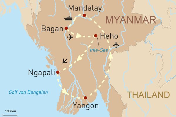 Myanmar - eine Reise durch das Goldene Land - Karte