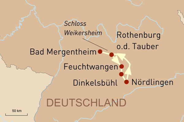 Rothenburg o.d. Tauber und in die nähere Umgebung - mit Geoplan Privatreisen