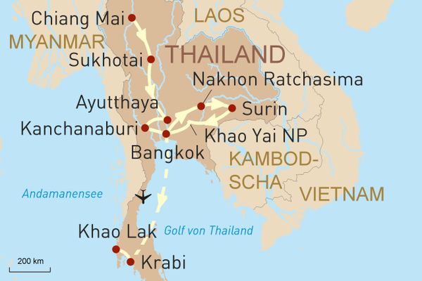 Thailand intensiv - Karte