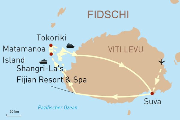 Reisekarte Inselparadies Fidschi 
