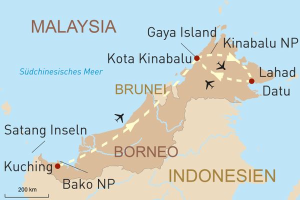 Naturerlebnis Borneo und baden auf Gaya Island