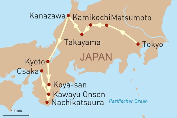 Reisekarte Japan individuell