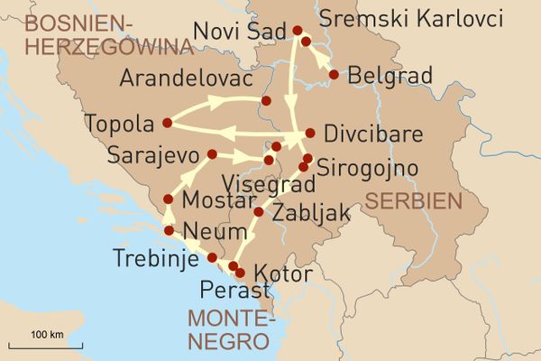 Balkan entdecken - Natur, Kultur und Lebensfreude: Reiseroute