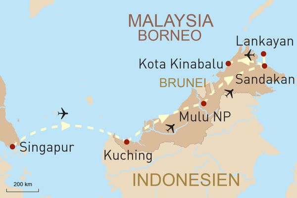Borneo Reise Naturgenuss und Trauminsel Lankayan