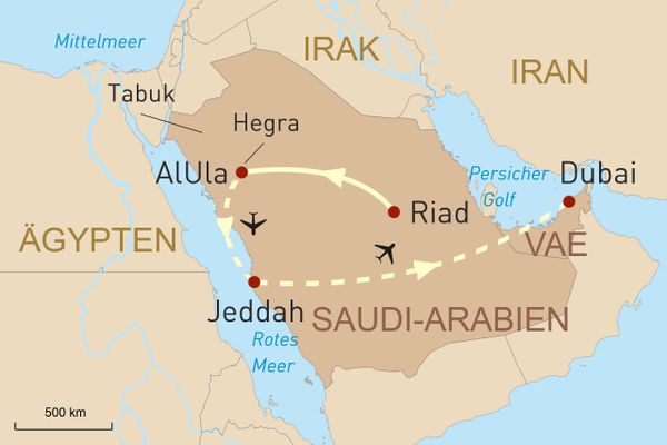 Die Höhepunkte Saudi-Arabiens und Baden in Dubai