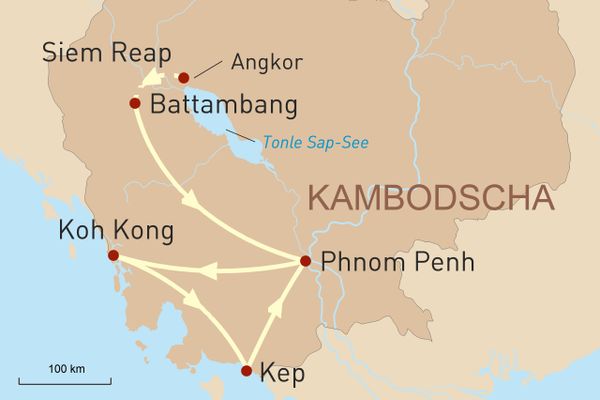 Glanzlichter Kambodschas Reiseverlauf 