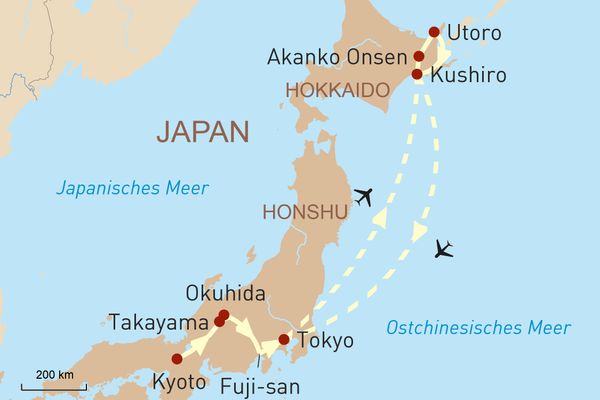 Japan Reise aktiv in der Gruppe: Fuji & Hokkaido