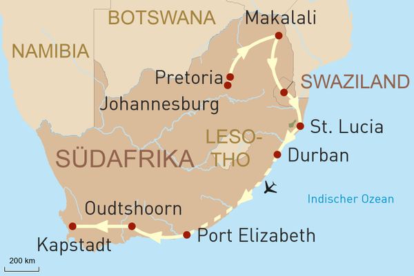 Reise zu den Höhepunkten Südafrikas