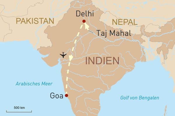 Indien Reise des Taj Mahal und Baden in Goa