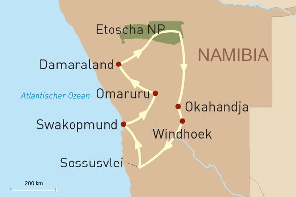 Kleingruppe Namibia Terravista kurze Tour