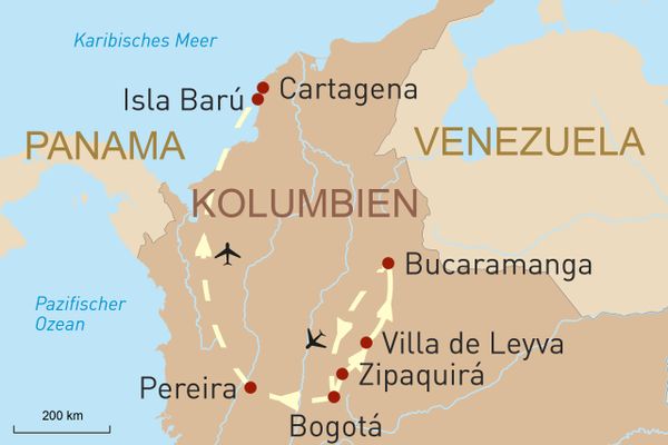 Kolumbien stillvoll erleben - Landkarte