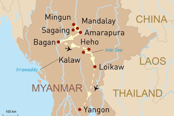 Landkarte für Myanmar aktiv erleben