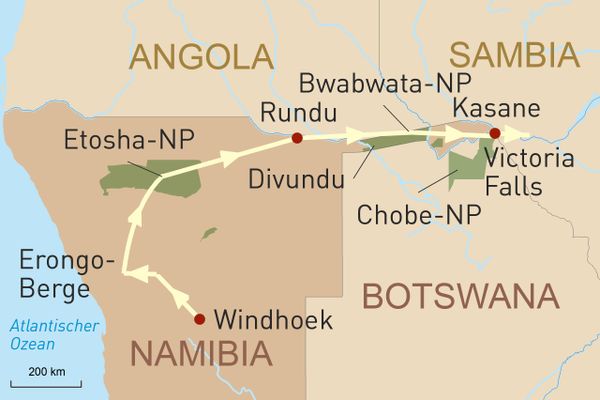 StepMap Karte Namibia auf den zweiten