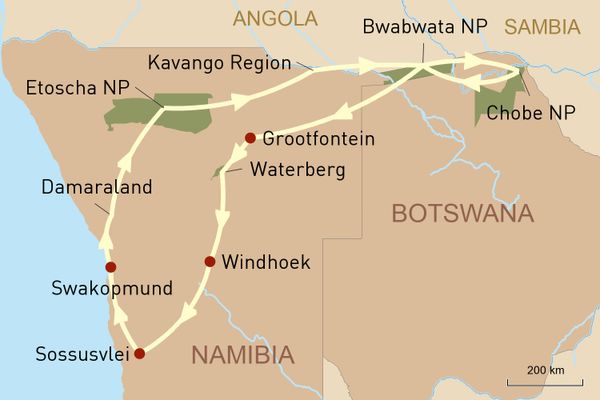 Namibia und Botswana per Mietwagen entdecken
