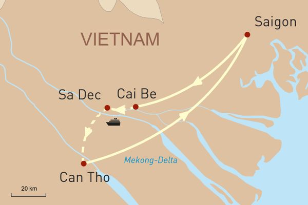 Privatkreuzfahrt auf einer Reisebarke durch das pulsierende Mekong Delta