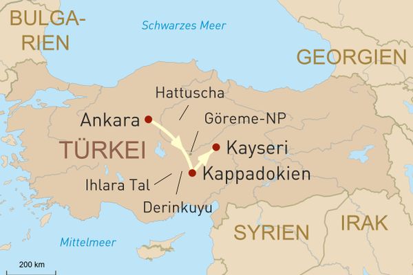 Reisekarte Privatreise in die Türkei Ankara Kappadokien