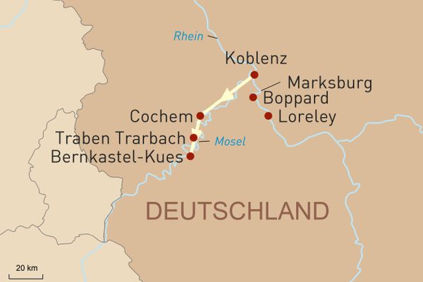 Romantischer Rhein und das Moseltal