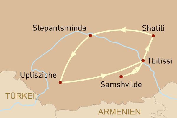 Wandern im Großen Kaukasus - Karte