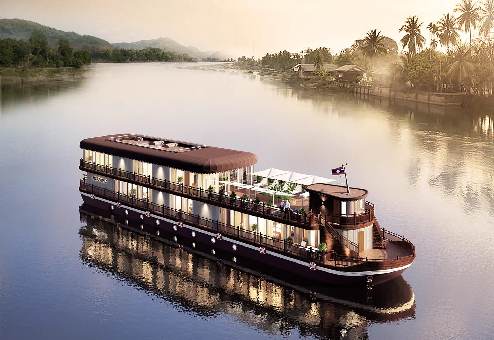 Das luxuriöse Boutique-Flusskreuzfahrtschiff Heritage Line Anouvong