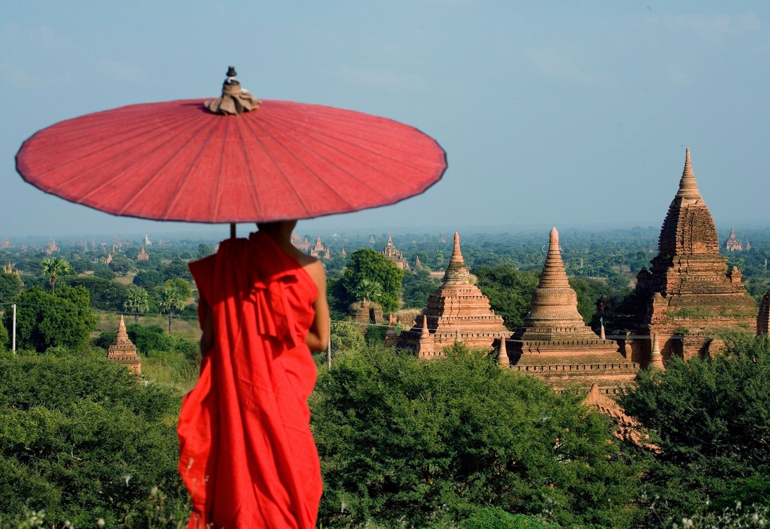 Blick auf die Pagoden von Bagan 