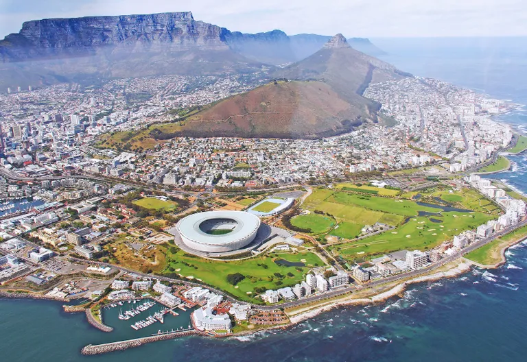 Blick aus der Vogelperspektive auf Kapstadt, Südafrika