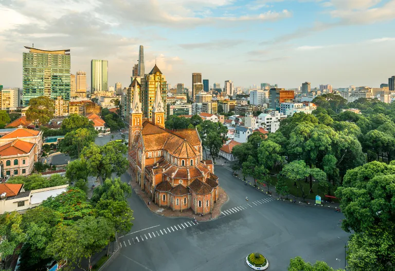 Blick auf Saigon, Vietnam