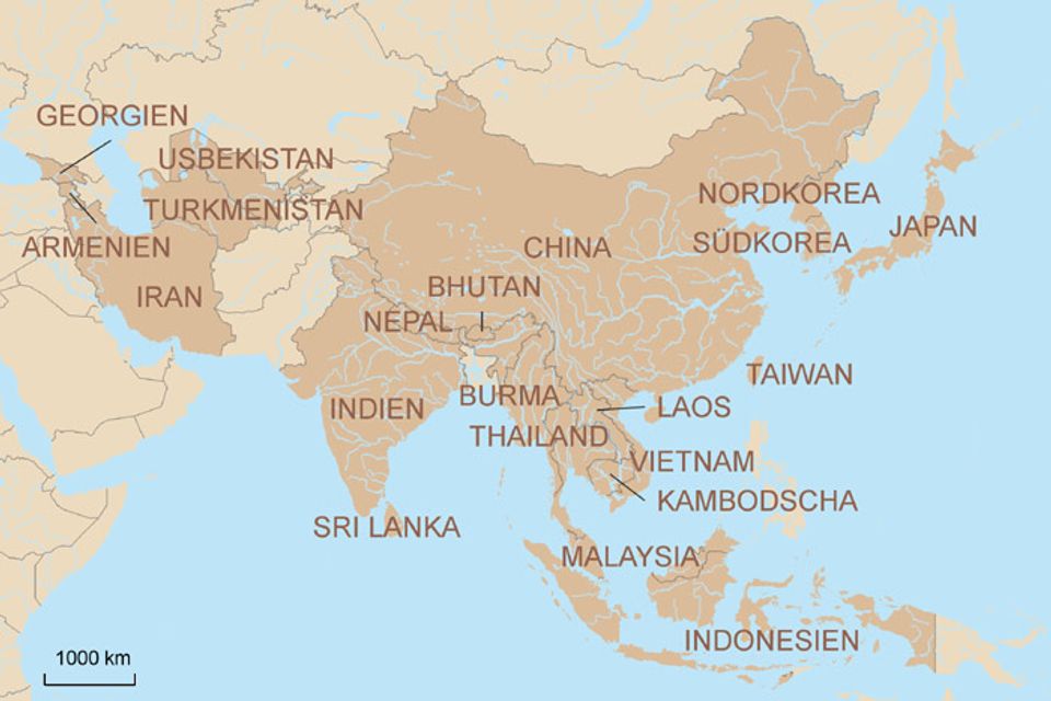 Übersichtskarte Indien - Sri Lanka - Indonesien 