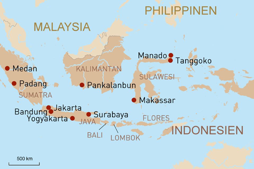 Landkarte Indonesien Übersichtskarte
